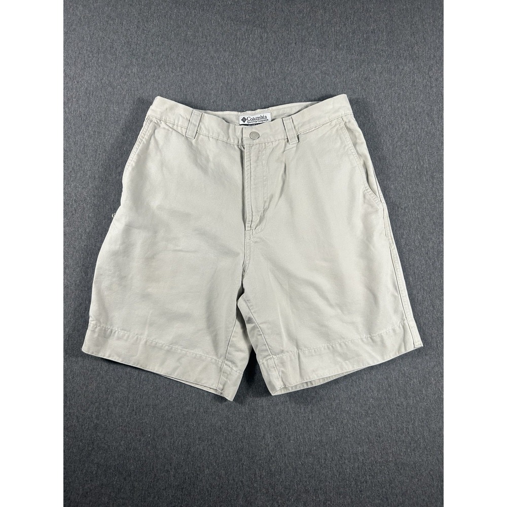 Columbia Men's Size 30Khaki Canvas OutdoorRugged Shorts Inseam 8